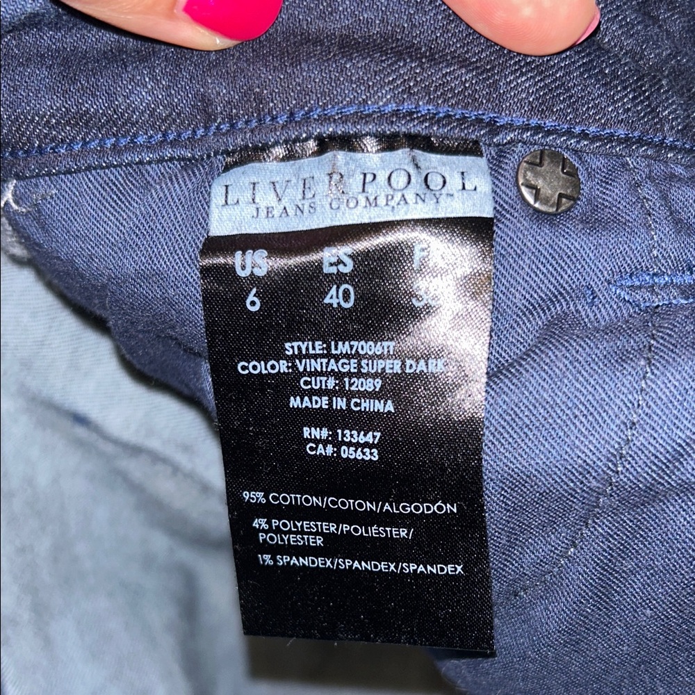 Liverpool Dark Indigo Women's Ankle Jeans - Picture 3 of 5